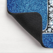 I Faux-"Diamond Bling" op Denim Mousepad Muismat (Hoek)