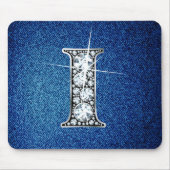 I Faux-"Diamond Bling" op Denim Mousepad Muismat (Voorkant)