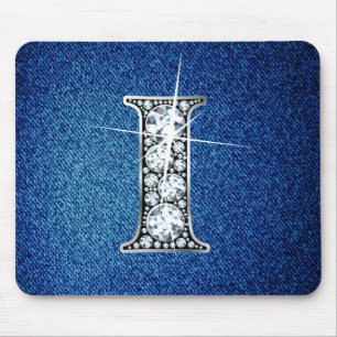 I Faux-"Diamond Bling" op Denim Mousepad Muismat