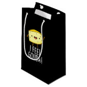 I Feel Gouda Funny Cheese Pun Dark BG Klein Cadeauzakje (Voorkant Gekanteld)