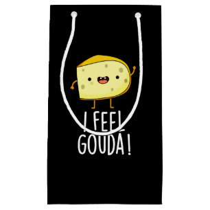 I Feel Gouda Funny Cheese Pun Dark BG Klein Cadeauzakje