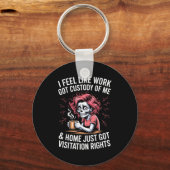 I Feel Like Work Got Custody Of Me And Home Sleutelhanger (Voorkant)