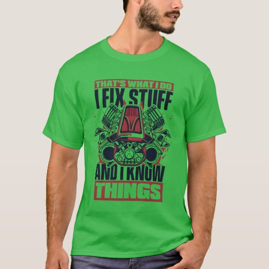 I Fi Stuff And I Knowhings Carechnician Auto retro T-shirt (Voorkant)