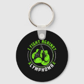 I Fight Lymphoma Awareness Support Boxing Gloves Sleutelhanger (Voorkant)