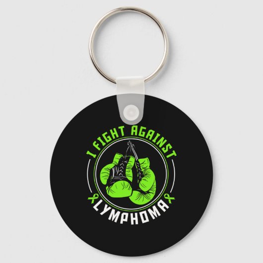 I Fight Lymphoma Awareness Support Boxing Gloves  Sleutelhanger (Voorkant)