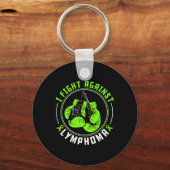 I Fight Lymphoma Awareness Support Boxing Gloves  Sleutelhanger (Voorkant)