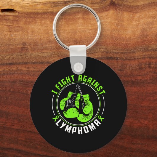 I Fight Lymphoma Awareness Support Boxing Gloves  Sleutelhanger (Voorkant)
