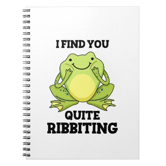 I Find You Quite Ribbiting Funny Frog Pun Notitieboek (Voorkant)