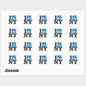 I Fish New York - NY Ronde Sticker (Vel)