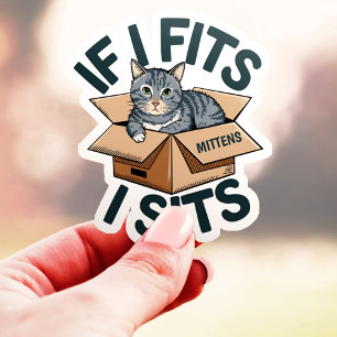 I Fits I Sits Aangepaste Kat Naam Vinyl Sticker
