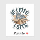 I Fits I Sits Custom Cat Naam Vinyl Sticker (Vel)
