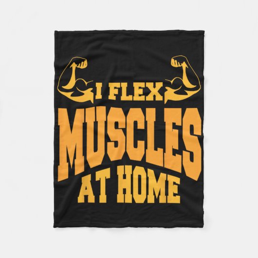 I Flex Spieren Thuis Bodybuilding Sterkte Humor Fleece Deken (Voorkant)