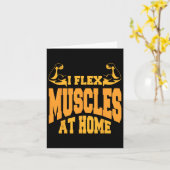 I Flex Spieren Thuis Bodybuilding Sterkte Humor Kaart (Gele Bloem)