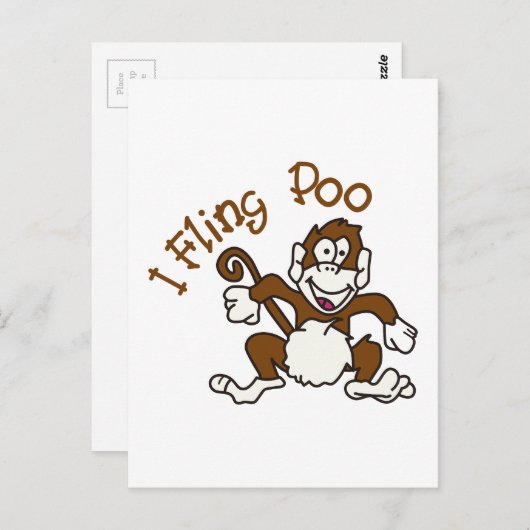 I Fling Poo Briefkaart (Voorkant / Achterkant)