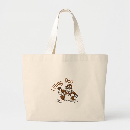 I Fling Poo Grote Tote Bag (Voorkant)