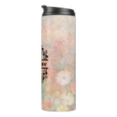 I Floral Monogram Letter Custom Name Thermosbeker (Geroteerd rechts)
