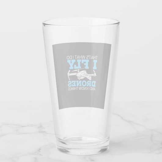 I Fly Drones Glas (Achterkant)