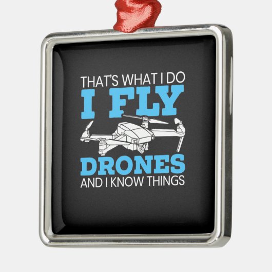 I Fly Drones Metalen Ornament (Links)