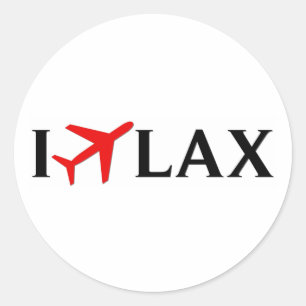 I Fly LAX - Los Angeles International Airport Ronde Sticker