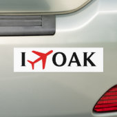I Fly OAK - Oakland International Airport Bumpersticker (Op auto)