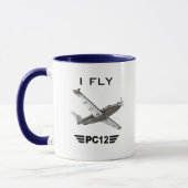 I Fly PC12 — Pilot Coffee Mok (Links)