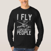 I fly to get away from people glider pilot t-shirt (Voorkant)