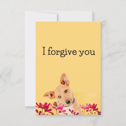 i forgive you flower dog kaart (Voorkant)