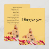 i forgive you flower dog kaart (Voorkant / Achterkant)