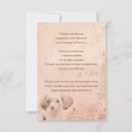 i forgive you flower vintage dog kaart