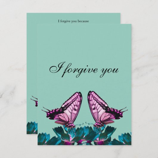 i forgive you rainbow butterfly kaart (Voorkant / Achterkant)