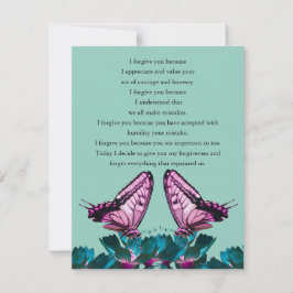 i forgive you rainbow butterfly kaart