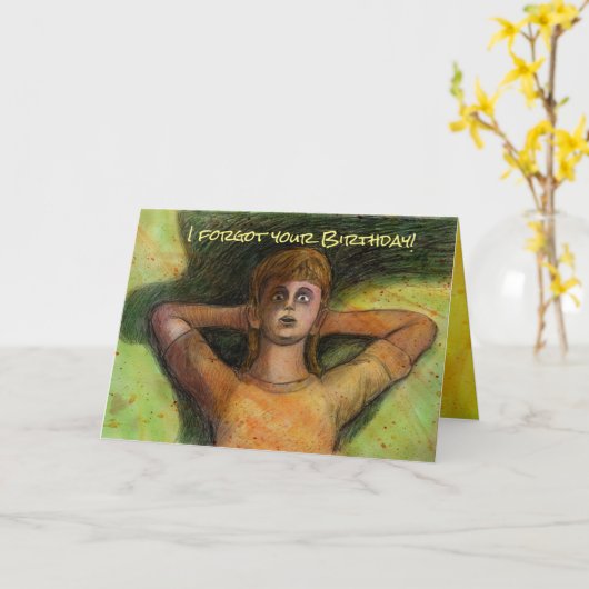 I Forgot Your Birthday card by Mike Winterbauer Kaart (Gele Bloem)