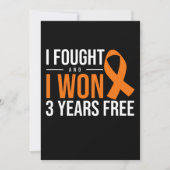 I Fought And I Won Cancer Survivor Orange Ribbon Kaart (Voorkant)
