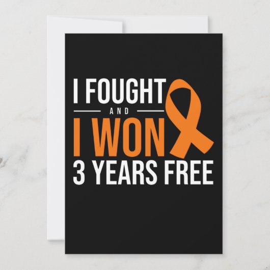 I Fought And I Won Cancer Survivor Orange Ribbon Kaart (Voorkant)