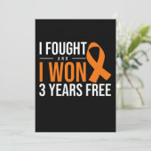 I Fought And I Won Cancer Survivor Orange Ribbon Kaart (Staand voorkant)