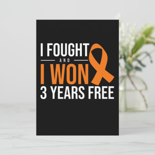 I Fought And I Won Cancer Survivor Orange Ribbon Kaart (Staand voorkant)