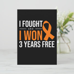I Fought And I Won Cancer Survivor Orange Ribbon Kaart