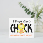 I Fought Like A Chick Endometrial Cancer Survivor Briefkaart (Staand voorkant)