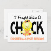 I Fought Like A Chick Endometrial Cancer Survivor Briefkaart (Voorkant / Achterkant)
