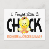 I Fought Like A Chick Endometrial Cancer Survivor Briefkaart (Voorkant)