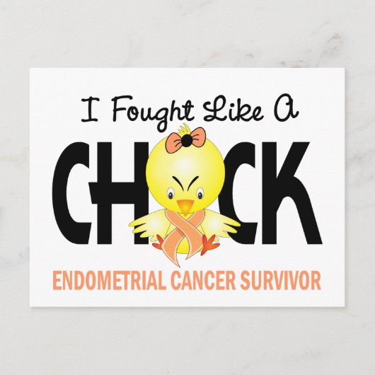 I Fought Like A Chick Endometrial Cancer Survivor Briefkaart (Voorkant)