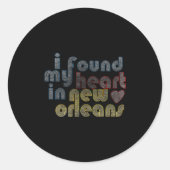 I Found My Heart In New Orleans  Ronde Sticker (Voorkant)