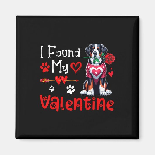 I Found My Valentine Greater Swiss Mountain Cute H Magneet (Voorkant)