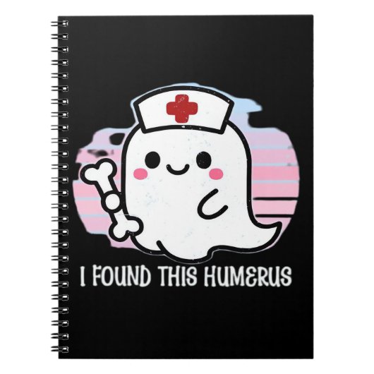 I Found This Humerus Funny Halloween Nurse Ghost B Notitieboek (Voorkant)