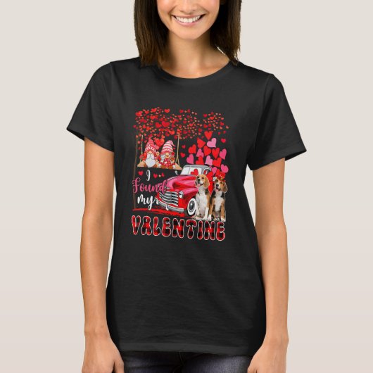 I Found Valentine Two Cute Beagles Couple Gnomes P T-shirt (Voorkant)