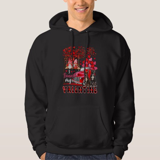 I Found Valentine Two Cute Pit Bulls Couple Gnomes Hoodie (Voorkant)