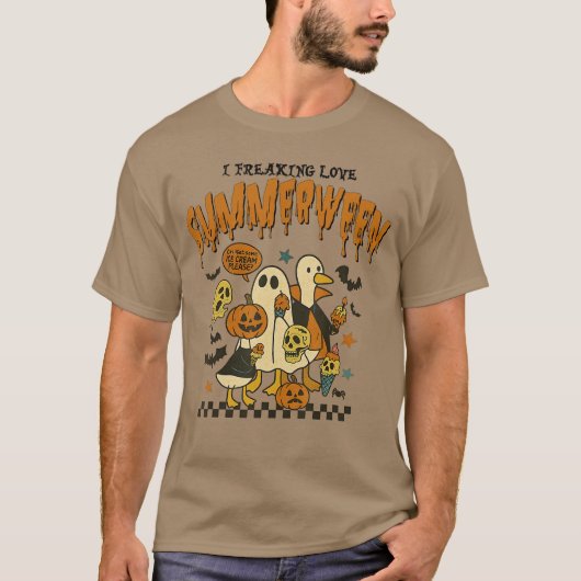 I Freaking Love Summerween Cute Ghost Summer Hallo T-shirt (Voorkant)