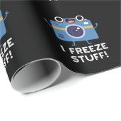 I Freeze Stuff Funny Camera Pun Dark BG Cadeaupapier (Rol Hoek)