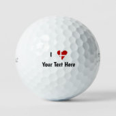 I (Funky Heart Shaped Danish Flag) Jouw tekst Golfballen (Voorkant)