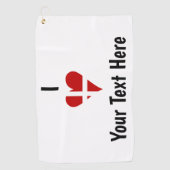 I (Funky Heart Shaped Danish Flag) Jouw tekst Golfhanddoek (Voorkant)